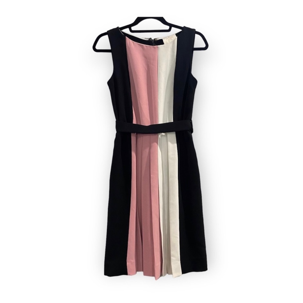 Kate Spade Color Block Pleated Dress with Solid Back.